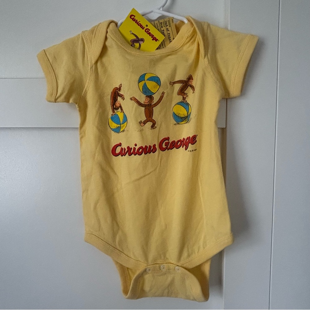 Out of Print Yellow Curious George Bodysuit